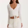 Soft Knit Wrap Top in Ivory