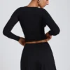 Solene Modal A-Line Mini Skort in Black