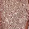Solenna Embellished Bandeau-Neck Strapless Gown in Rose Gold