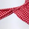 Solsona Ruched Thong Bikini Bottoms in Red Gingham