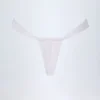 Solsona Ruched Thong Bikini Bottoms in White