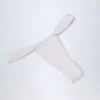 Solsona Ruched Thong Bikini Bottoms in White