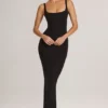 Soreia Modal Square Neck Maxi Dress in Black