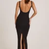 Soreia Modal Square Neck Maxi Dress in Black