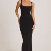 Soreia Modal Square Neck Maxi Dress in Black
