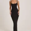 Soreia Modal Square Neck Maxi Dress in Black