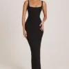Soreia Modal Square Neck Maxi Dress in Black