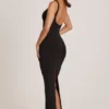 Soreia Modal Square Neck Maxi Dress in Black