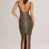 Soreia Modal Square Neck Maxi Dress in Leopard Print