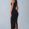 Sorelle Modal Lace-Trim Midaxi Dress in Black