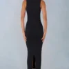 Sorelle Modal Lace-Trim Midaxi Dress in Black
