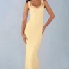 Sorelle Modal Lace-Trim Midaxi Dress in Butter Yellow