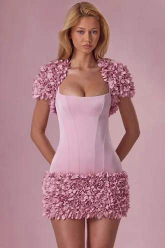 Soretta Cropped Bolero  in Blush Pink