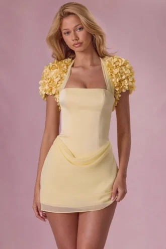 Soretta Cropped Bolero  in Butter Yellow