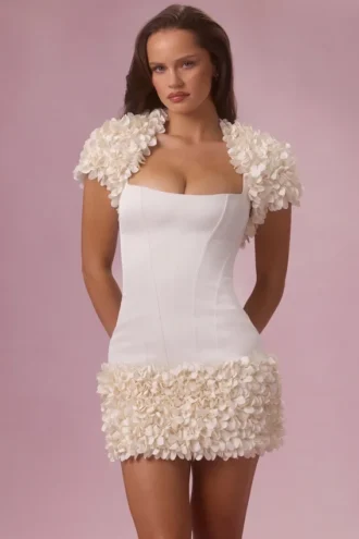 Soretta Cropped Bolero  in Ivory
