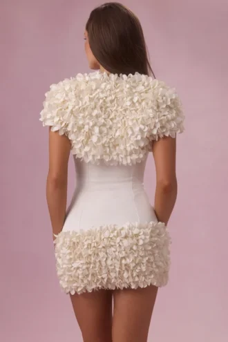 Soretta Cropped Bolero  in Ivory