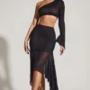 Soustons Embellished Handkerchief Hem Skirt in Black