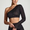 Soustons Embellished Handkerchief Hem Skirt in Black