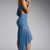 Soustons Embellished Handkerchief Hem Skirt in Smokey Blue