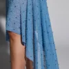 Soustons Embellished Handkerchief Hem Skirt in Smokey Blue