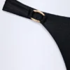 St Barts Hardware-Detail Thong Bikini Bottoms in Black