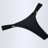 St Barts Hardware-Detail Thong Bikini Bottoms in Black