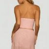Sterling Embellished Draped Corset Top in Lavender Pink