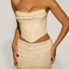 Sterling Embellished Draped Corset Top in White