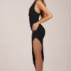Storie Halterneck Split Hem Midaxi Dress in Black