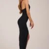 Storie Halterneck Split Hem Midaxi Dress in Black