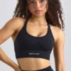Strappy Define Luxe Sports Bra in Black