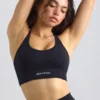 Strappy Define Luxe Sports Bra in Black