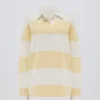 Striped Oversized Long-Sleeve T-Shirt in Lemon