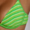 Striped Swim Underwired Bikini Top in Green Print