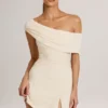 Suhana Modal Asymmetric A-Line Mini Dress in Ivory