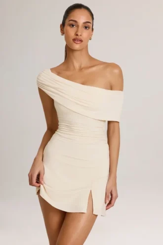 Suhana Modal Asymmetric A-Line Mini Dress in Ivory