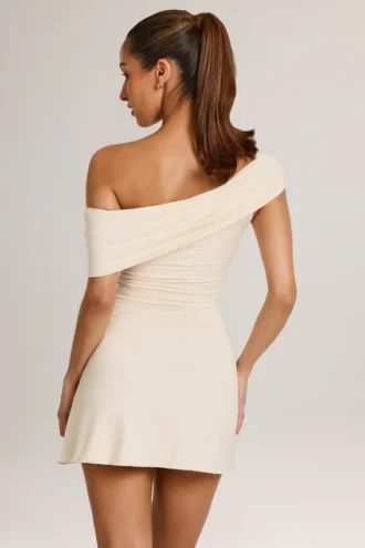 Suhana Modal Asymmetric A-Line Mini Dress in Ivory