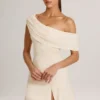 Suhana Modal Asymmetric A-Line Mini Dress in Ivory