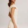 Suhana Modal Asymmetric A-Line Mini Dress in Ivory