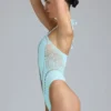 summer Lace-Up Halterneck Bodysuit in Ice Blue
