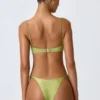 Sunray Embellished Wide Strap Cheeky Bikini Bottoms in Pear Green