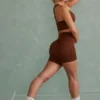 Super Sculpt Mini Shorts in Brown