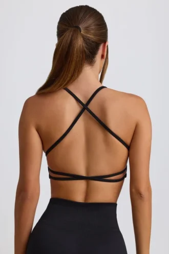 Super Sculpt Seamless Backless Sports Bra in Black