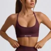 Super Sculpt Seamless Backless Sports Bra in Burgundy