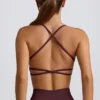 Super Sculpt Seamless Backless Sports Bra in Burgundy
