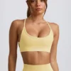 Super Sculpt Seamless Backless Sports Bra in Butter Yellow