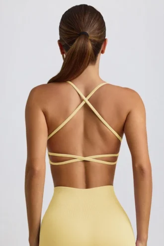 Super Sculpt Seamless Backless Sports Bra in Butter Yellow