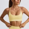 Super Sculpt Seamless Backless Sports Bra in Butter Yellow