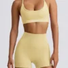 Super Sculpt Seamless Backless Sports Bra in Butter Yellow