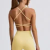 Super Sculpt Seamless Backless Sports Bra in Butter Yellow